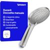 Duravit Doccetta universale Duravit,a mano con 3 tipi di getto (Rain, IntenseRain, Soft Rain), doccetta rotonda (Ø 110 mm), testa della doccetta facile da pulire, Acciaio spazzolato