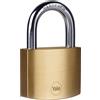 Yale Lucchetto in ottone Y110B/50 50 mm con arco standard: corpo robusto con doppia chiusura cilindro a 5 perni e arco in acciaio temprato testato EN12320 per protezione interna affidabile