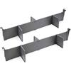 Emuca - Set Separatori Regolabili per cassetti, Accessori divisori Organizer per cassetti 900mm, Alluminio, Grigio Antracite.