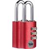 Yale Lucchetto a combinazione in alluminio ‎YE3CB/20/121/2/CO, 20 mm, con staffa in acciaio, 3 cifre, set da 2 pezzi