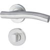 Yale Set di maniglie T-Wavy in acciaio inossidabile per porta con nottolino per chiusura privacy 35-S1TW-RRWC-88-3101, satinate, design moderno, adatto per porte interne ed esterne