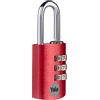 Yale Lucchetto in alluminio a combinazione YE3CB/28/126/1/CO rosso, corpo 28mm, arco in acciaio, combinazione a 3 cifre