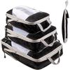 BillyBath Organizer Valigia Salvaspazio - Organizer per Viaggio con Accessori Utili, Impermeabile, Borse per Biancheria Intima, Calzature, Vestiti e Tessuti, Nero, 3 Pezzi