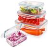 YASHE Contenitori Ermetici per Alimenti, 4 Pezzi, Contenitori di Plastica Contenitori Alimenti, Senza BPA, 100% a Prova di Perdite, Lavastoviglie, Congelatore e Microonde