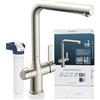 SCHÜTTE Aquastar Pro 99805 - Rubinetto da cucina con sistema di filtraggio, rubinetto da cucina a 3 vie, con filtro dell'acqua contro residui di calcare e metalli pesanti, effetto acciaio INOX