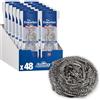 Spontex The Essentials pagliette metalliche resistenti | Spugne abrasive in acciaio inossidabile | Resistenti per lavare facilmente, rimuovere il grasso e strofinare i piatti | Confezione da 12x4 48un