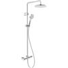 Duravit Sistema doccia a risparmio energetico, soffione doccia a 3 tipi di getto (Rain, Rain, Rain, Soft Rain), soffione regolabile ad angolo, set doccia facile da pulire, cromato