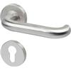 Yale Joanna Maniglia con Rosetta per Cilindro, Modello 35-S4JO-RRCY-88-3101, Acciaio Inox 304, Satinato, Regolabile, per Porte Interne, Facile Installazione