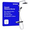 Duravit Sistema doccia Duravit, Shower System con 3 tipi di getto (Rain, Pulse, Mono), soffione con inclinazione regolabile, set doccia facile da pulire, sistema doccia con termostatico, Cromo/Nero