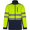 VELILLA 106004, Giacca Soft Shell Bicolor, Blu Navy e Giallo Fluor, X-Large