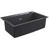 Grohe K700 Lavello in Materiale Composito, Vasca Singola e Gocciolatoio, Granite Black, 78 x 50 cm