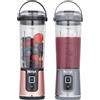 Ninja Blast Frullatore Portatile x2 530 ml, Coperchio Antiperdite e Beccuccio, Senza Filo, Ricaricabile, Frullati Proteici, Frulla Ghiaccio e Frutta congelata, Oro Rosa, Argento Metallico, BC151UKEUGV
