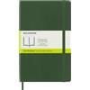 Moleskine Classic Notebook, Taccuino con Pagine Bianche, Copertina Morbida e Chiusura Elastica, Formato Large 13 x 21 cm, Colore Verde Mirto, 192 Pagine