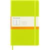 Moleskine Classic Notebook, Taccuino a Righe, Copertina Rigida e Chiusura Elastica, Formato Large 13 x 21 cm, Colore Verde Limone, 240 Pagine