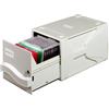 Durable 525610 - Multimedia Box I, cassettiera per archiviare 26 CD/DVD con custodia o 136 dischi da 3,5, 5 divisori, 195x165x325 mm, grigio