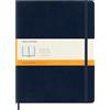Moleskine Classic Notebook, Taccuino a Righe, Copertina Morbida e Chiusura Elastica, Formato XL 19 x 25 cm, Colore Blu Zaffiro, 192 Pagine