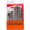 Fischer Set 8 Punte Trapano D-S PMN, Diametro 3-4-5-6-7-8-9-10 mm, Punte al Carburo, Attacco Cilindrico, per Muro Pieno e Mattoni Forati, 543027