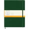 Moleskine Classic Notebook, Taccuino a Righe, Copertina Rigida e Chiusura Elastica, Formato XL 19 x 25 cm, Colore Verde Mirto, 192 Pagine
