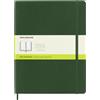Moleskine Classic Notebook, Taccuino con Pagine Bianche, Copertina Morbida e Chiusura Elastica, Formato XL 19 x 25 cm, Colore Verde Mirto, 192 Pagine