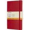 Moleskine Classic Notebook, Taccuino a Righe, Copertina Morbida e Chiusura Elastica, Formato Large 13 x 21 cm, Colore Rosso Scarlatto, 192 Pagine