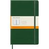 Moleskine Classic Notebook, Taccuino a Righe, Copertina Rigida e Chiusura Elastica, Formato Large 13 x 21 cm, Colore Verde Mirto, 240 Pagine