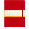 Moleskine Classic Notebook, Taccuino a Righe, Copertina Rigida e Chiusura Elastica, Formato XL 19 x 25 cm, Colore Rosso Scarlatto, 192 Pagine