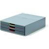 Durable 760327 Varicolor 3, Cassettiera con 3 Cassetti Colorati, Porta Etichetta Rimovibile, 280 x 95 x 356 mm