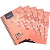 Amazon Basics Quaderno con rilegatura a spirale, 80 fogli/160 pagine, formato A5, 70 g/m², (confezione da 5), Bianca
