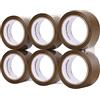 Amazon Basics - Nastro adesivo per imballaggio, 48 mm x 66 m, spessore: 0.046mm, marrone, confezione da 6 rotoli