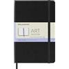 Moleskine Art Sketchbook, Album da Disegno per Schizzi, Carta Adatta per Matite, Pastelli, Penne Stilografiche e Pennarelli, Copertina Rigida, Colore Nero, Formato Medio 11,5 x 18 cm, 88 Pagine