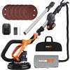 MAXXT Levigatrice per muro 20V senza spazzole: Sistema auto-aspirante, Velocità regolabile continua (600-1200 RPM), Disco da 225 mm, Pieghevole (estensibile 110-165 cm), Per pareti e soffitti