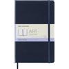 Moleskine Art Sketchbook, Album da Disegno con Copertina Rigida e Chiusura Elastica, Carta per Penne, Matite e Pastelli, Colore Blu Zaffiro, Formato Large 13 x 21 cm, 88 Pagine
