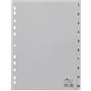 Durable 651110 - Divisorio con tasti prestampati 1-10, f.to A4 verticale, 10 tasti, foratura universale, grigio, 25 pezzi