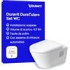 Duravit DuraTularo set vaso sospeso, tazza in ceramica e sedile con chiusura rallentata, vaso sospeso, vaso con fissaggi a vista, tazza e coperchio del vaso, bianco lucido