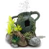 Amtra Deko Anfora Nera - Decorazione in Resina atossica per Acquari, Accessorio Ornamentale subacqueo, Decorativo rifugio nascondiglio, Dipinto a Mano, Dimensione 12 * 13,5 * 12 cm