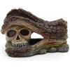Amtra Deko Mano e Teschio - Decorazione in resina atossica per Acquari, Accessorio ornamentale subacqueo, Decorativo rifugio nascondiglio, Dipinto a mano, Dimensione 13 * 10,5 * 8,3 cm
