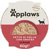 Applaws Alimento per Gatti 100% Naturale Succulenta Pechuga di Pollo con Anatra in Brodo - 10 vasetti da 60 g