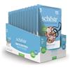 Schesir, Tonnetto con Spigola in Gelatina, Alimento Umido Completo per Gatti, in Busta, Ingredienti 100% Naturali, Cruelty Free, 12 x 85g