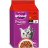 WHISKAS PRANZETTI Cibo Umido in Salsa per Gatti Adulti 6x50g Carne, confezione da 12