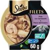 Sheba Cibo gatti adulti SHEBA Filets Pollo, Pesce Oceano, Gamberetti salsa, 32 Vaschette da 60g