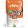 Schesir, Tonnetto e Pollo con Gamberetti in Gelatina, Alimento Umido Completo per Gatti, in Busta, Ingredienti 100% Naturali, Cruelty Free, 12 x 85g