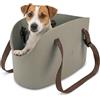 Ferplast Borsa per Cani fino a 8 Kg. Trasportino Gatti in Plastica Gommata, Impermeabile e Lavabile, Manici Regolabili, Cinghia di sicurezza, 43,5 x 21,5 x h 27 cm. Tortora