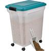 Iris Ohyama, Contenitore per Crocchette, 45L/15kg, Blu, Ermetici, Contenitore per Alimenti in Plastica con Coperchio, con Ruote, Per Cibo per Gatti, Cani, Cibo secco, Dolci, Scatola, ATS-L