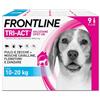 FRONTLINE Triact, 9 Pipette, Cane M (10-20 kg), Antiparassitario per Cani e Cuccioli di Lunga Durata, Protegge il Cane da Pulci, Zecche, Zanzare, Pappataci e Leishmaniosi, Antipulci 9 Pipette
