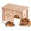Ferplast Casetta per Criceti, Gerbilli e Topolini SIN 4642, Legno Certificato FSC®, Finestra Ventilazione, Montaggio Senza Attrezzi, 14,5 x 9,5 x h 8,5 cm, Taglia S