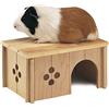 Ferplast Casetta per Conigli, Porcellini d'India e Criceti SIN 4645, Legno Certificato FSC®, Finestra Ventilazione, Montaggio Senza Attrezzi, 26 x 17,3 x h 13 cm, Taglia M
