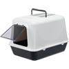 Ferplast Lettiera Gatto Chiusa, Toilette per Gatti Coperta, 2 Filtri al Carbone Attivo Antiodore Inclusi, Porta Battente Oscurata, 39,5 x 52,5 x h 38 cm, CLEAR CAT 20 Lettiera Gatto Grande, Nero