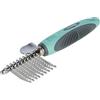 Kerbl Pet Pettine per Rimuovere i Nodi, Pettine per Cani, 18,5cm, Turchese/Grigio, 9 Lame seghettate in Acciaio Inox, per sottopelo/Manto di Copertura