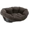 Ferplast Cuccia Cane Interno, Lettino Divano per Cani, Cesta in Plastica Antiscivolo con imbottitura Lavabile, 73 x 55 x h 27 cm, Grigio
