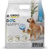 Croci Dog Nappy - Fascia Assorbente per cani maschi, taglia L - Ø 50-60 cm, Mutanda pannolino igienico pipi cane, Antiodore, Usa e getta, Chiusura adesiva regolabile, 12 pz